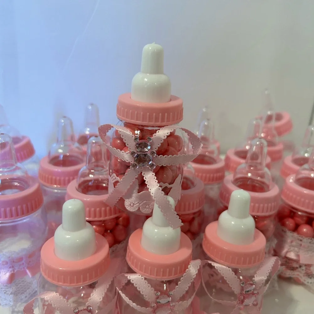 12 or more 1.50$each 18 $ for 12Pink Baby Bottle Party Favors